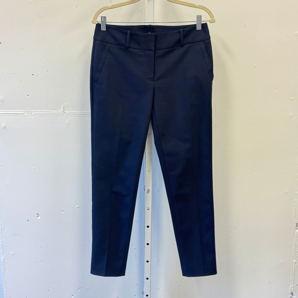 Ann Taylor LOFT Julie Fit Navy Blue Ankle Pants Trousers Womens Size 4 Stretch